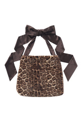 fur big ribbon tote bag