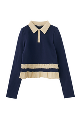 frill polo shirt