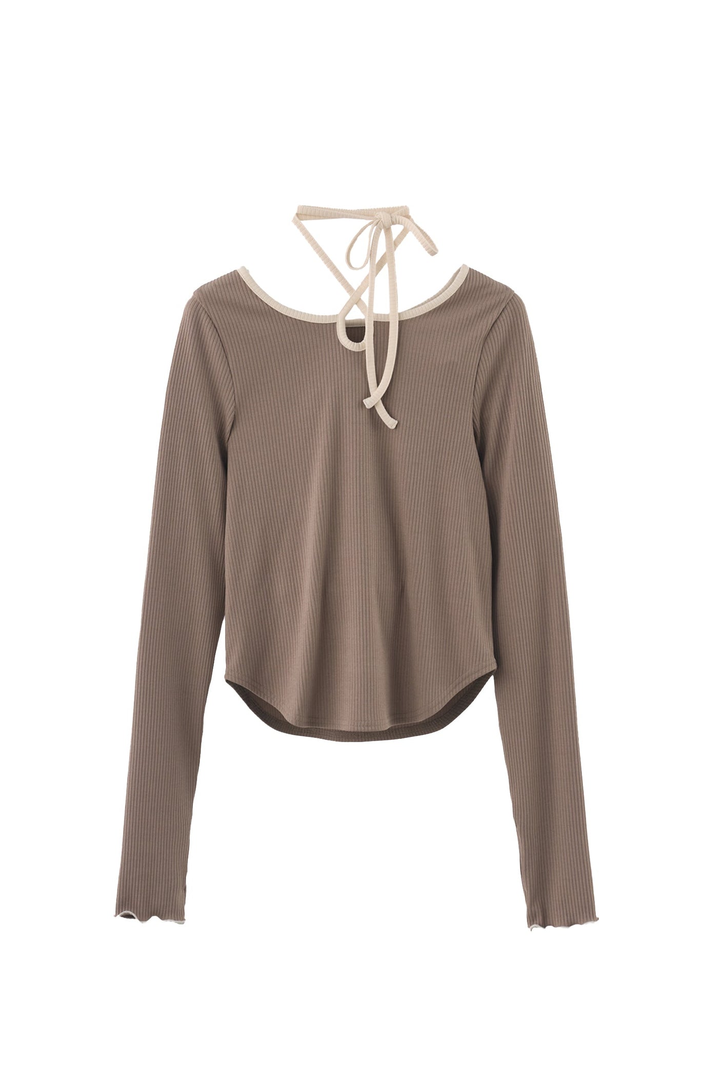 bi color choker long sleeve tops – idem