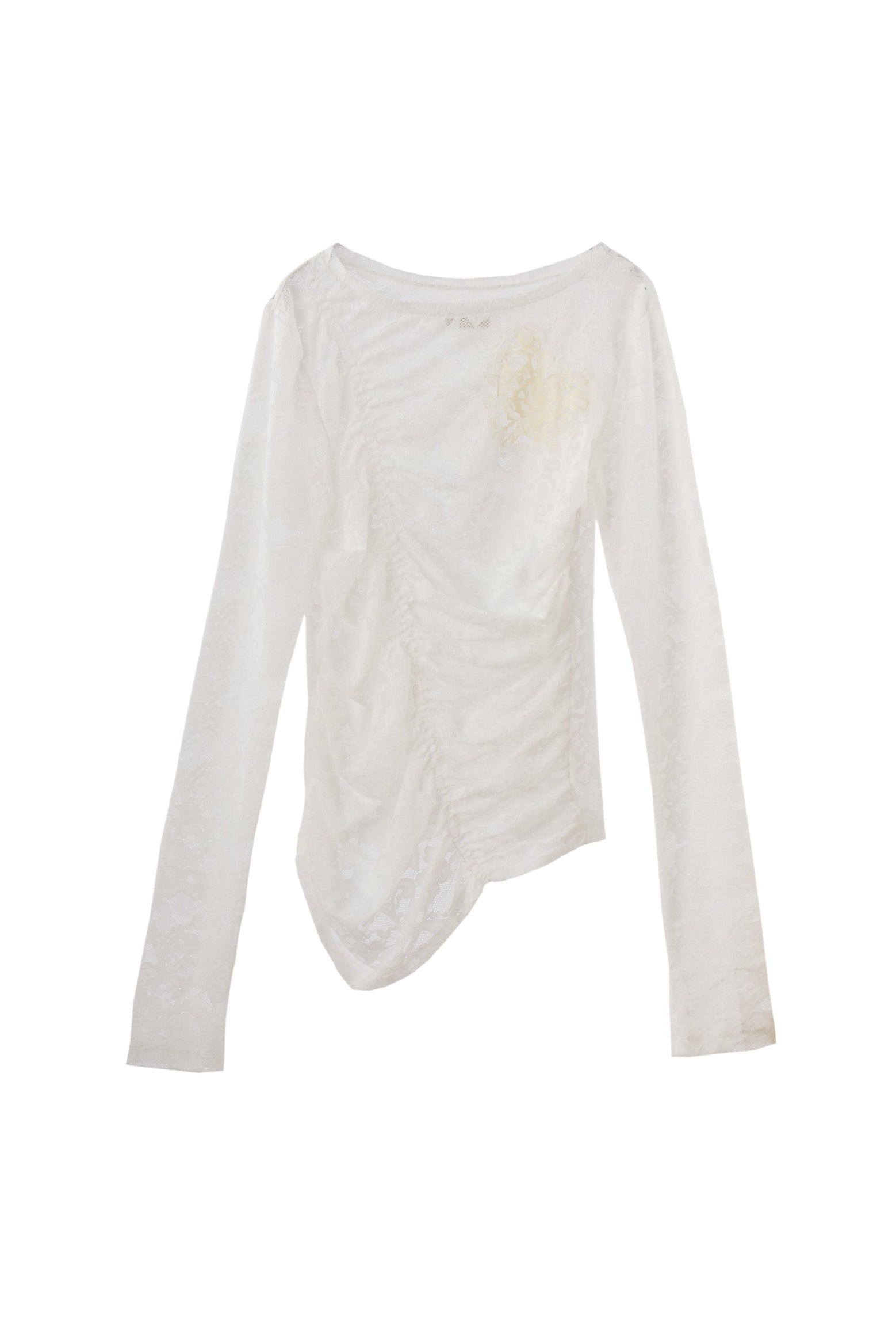 heart lace long sleeve tops