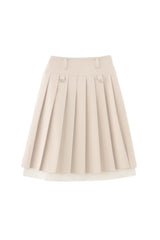 layered medium pleats skirt