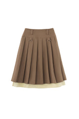 layered medium pleats skirt ( NEW COLOR )