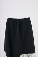 asymmetry lace frill skirt