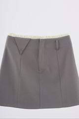 frill belt mini skirt