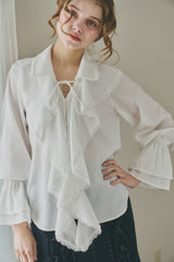 ruffle collared blouse