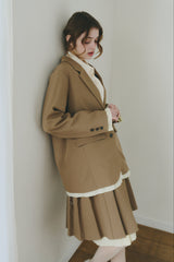 layered medium pleats skirt ( NEW COLOR )