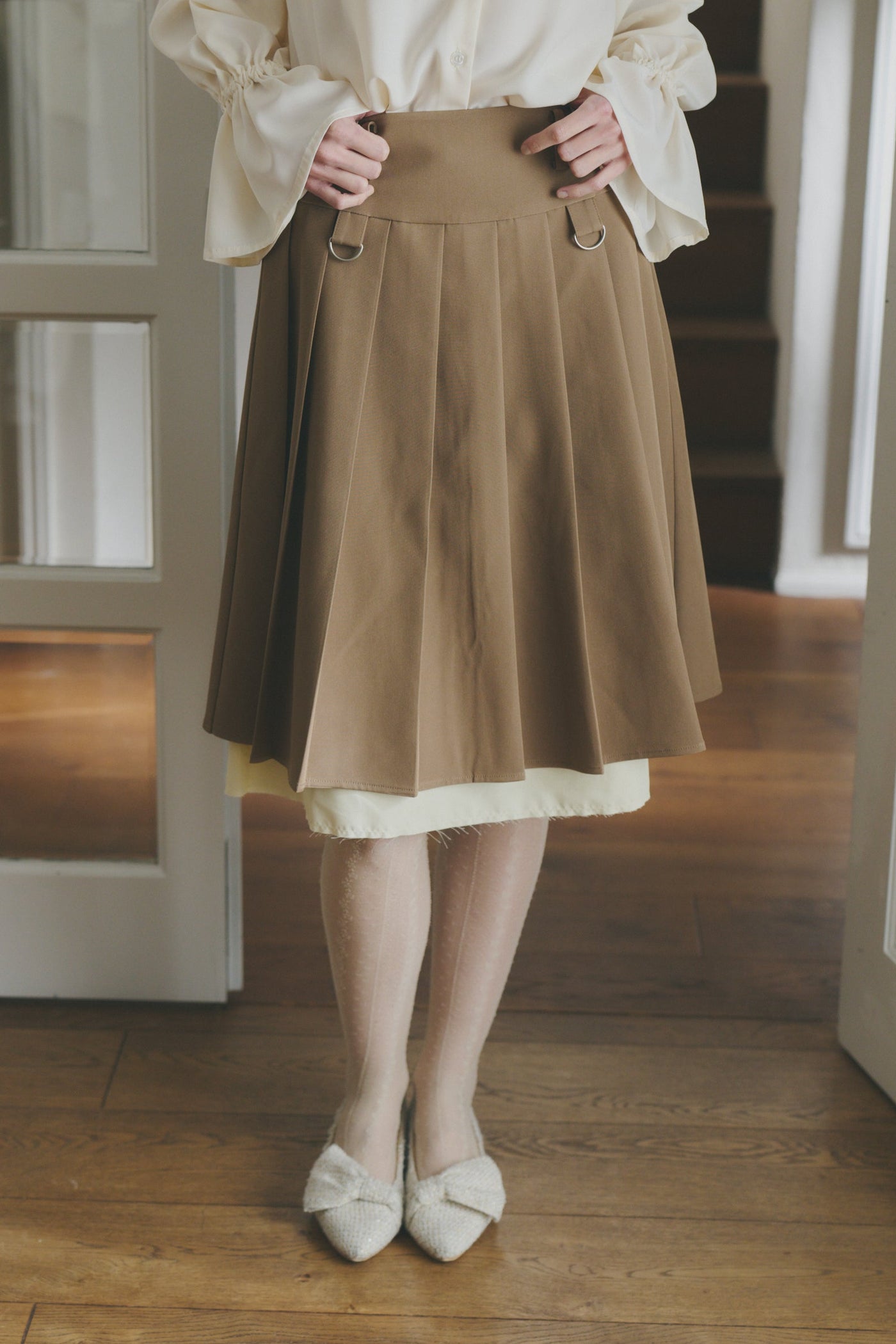 layered medium pleats skirt ( NEW COLOR ) – idem