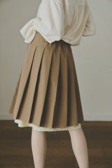 layered medium pleats skirt ( NEW COLOR )