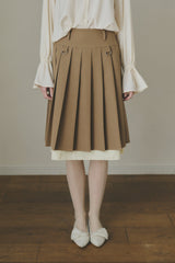 layered medium pleats skirt ( NEW COLOR )