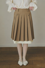 layered medium pleats skirt