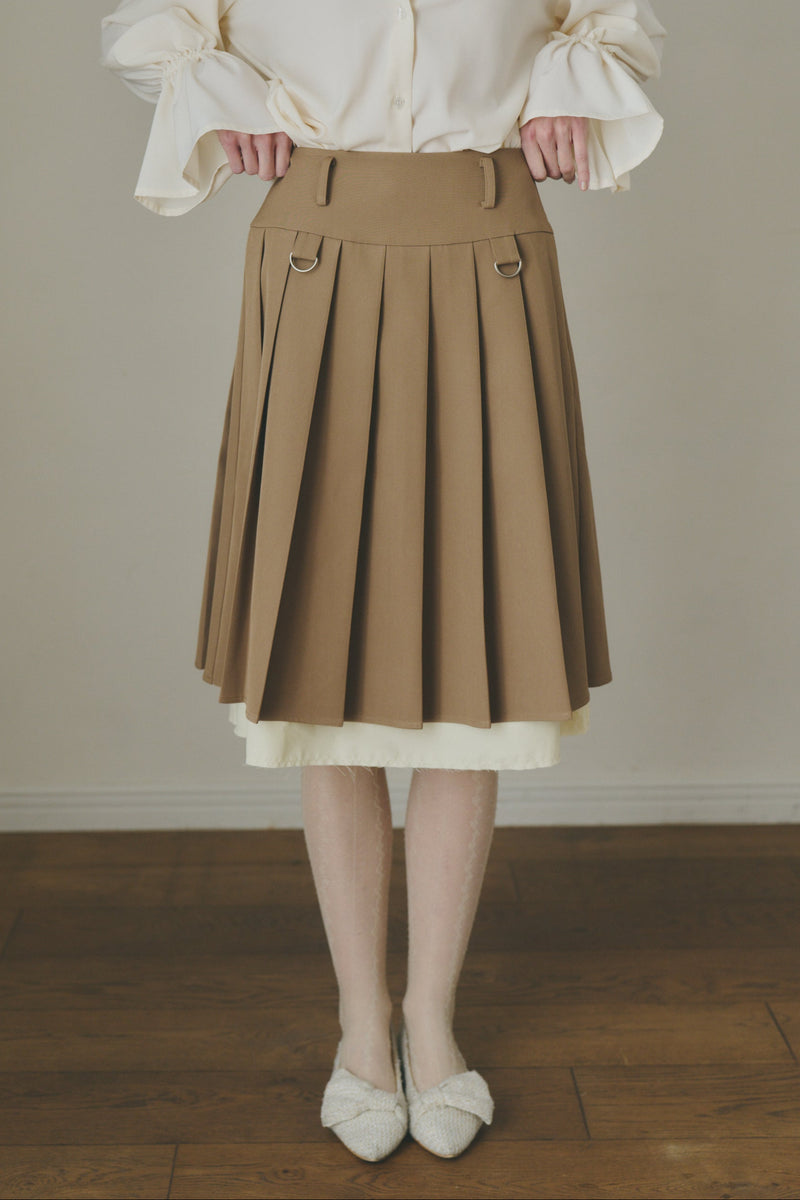 mi♡。ベスト&amp;スカート layered medium pleats skirt – idem