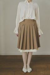 layered medium pleats skirt