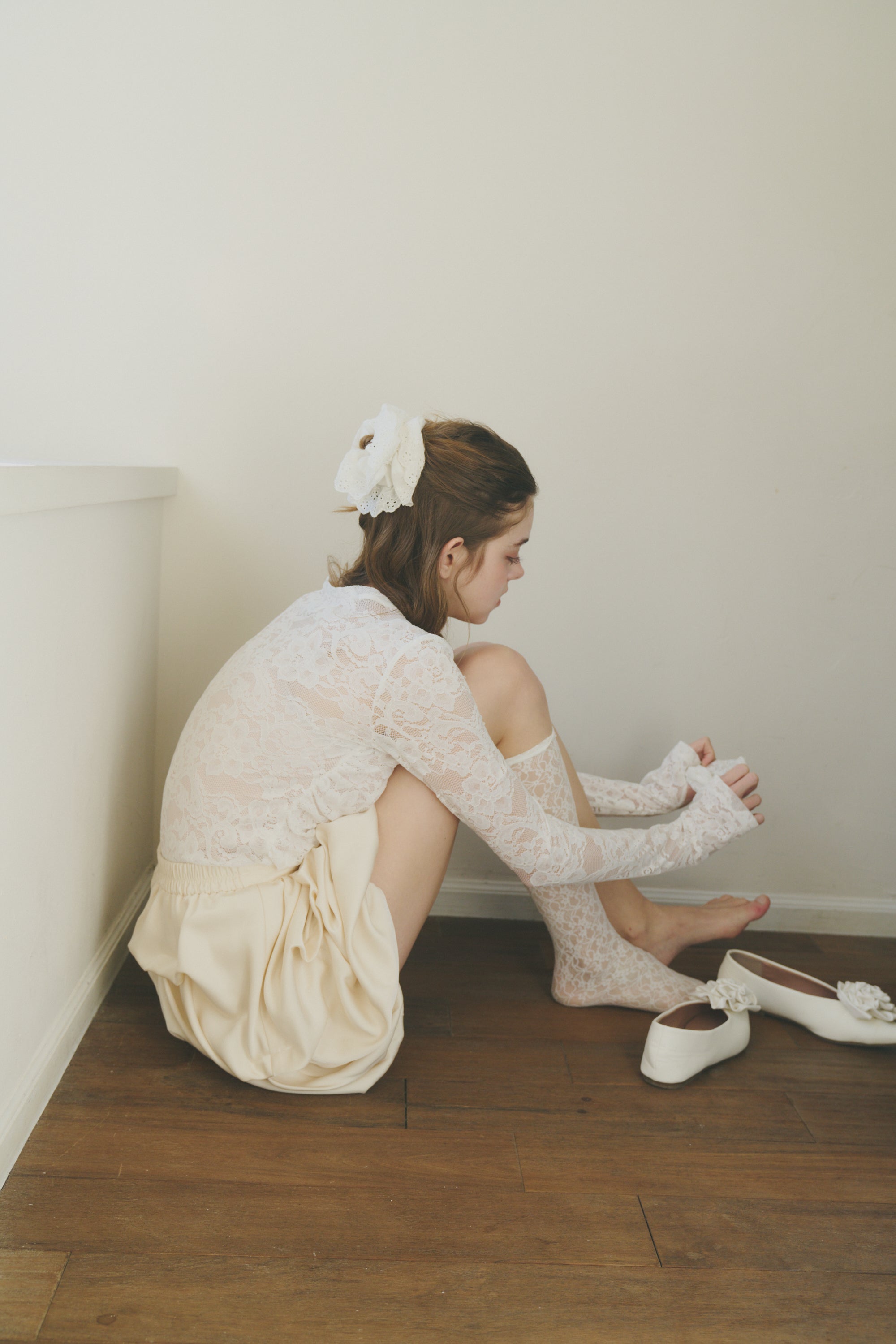 heart lace long sleeve tops