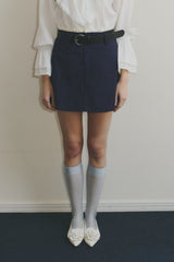 frill belt mini skirt