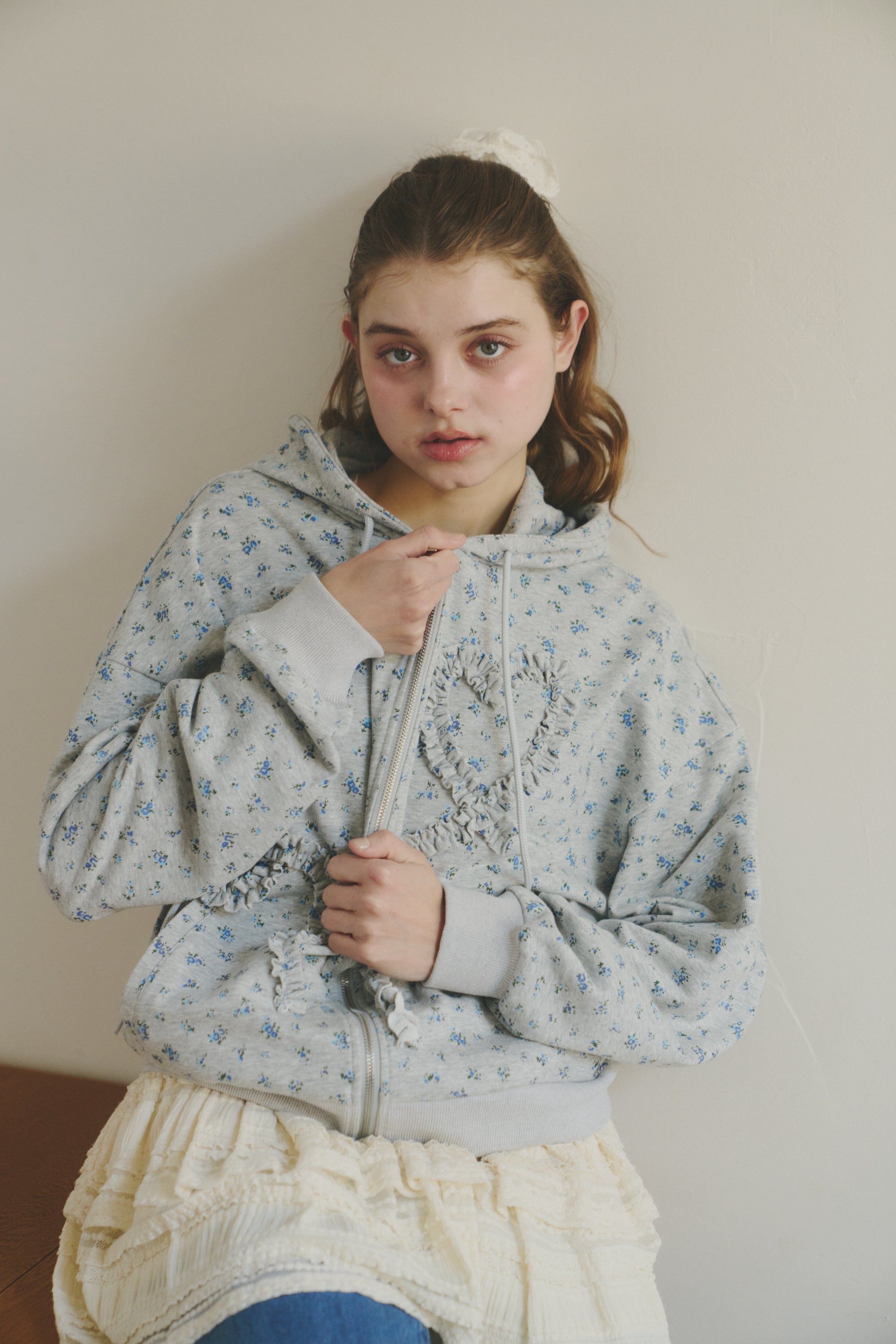 heart frill hoodie