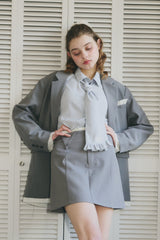 frill belt mini skirt