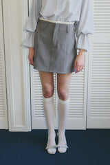 frill belt mini skirt