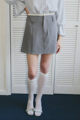 frill belt mini skirt