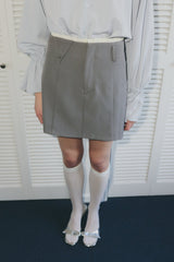 frill belt mini skirt