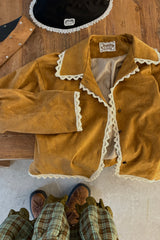 piping lace suede jacket