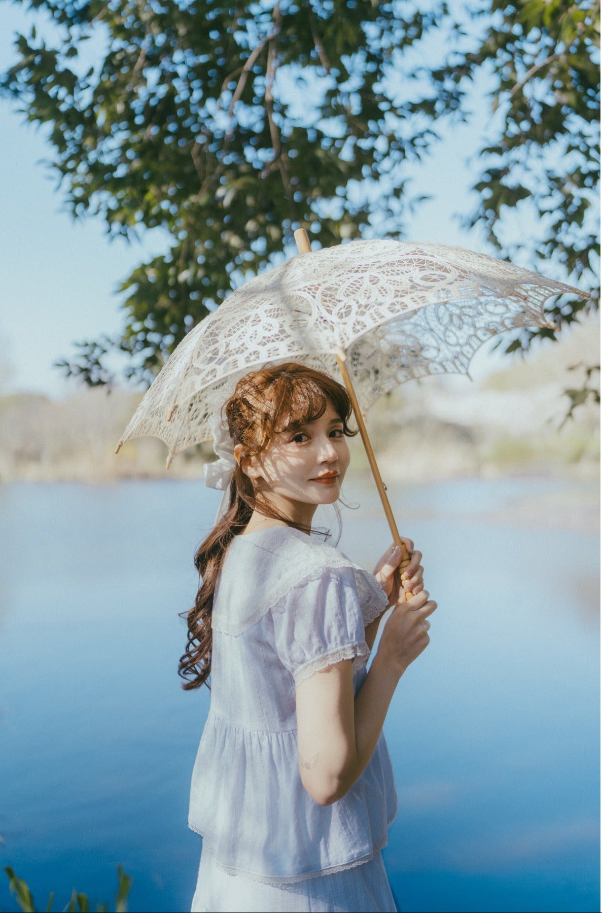 vintage lace big collar blouse