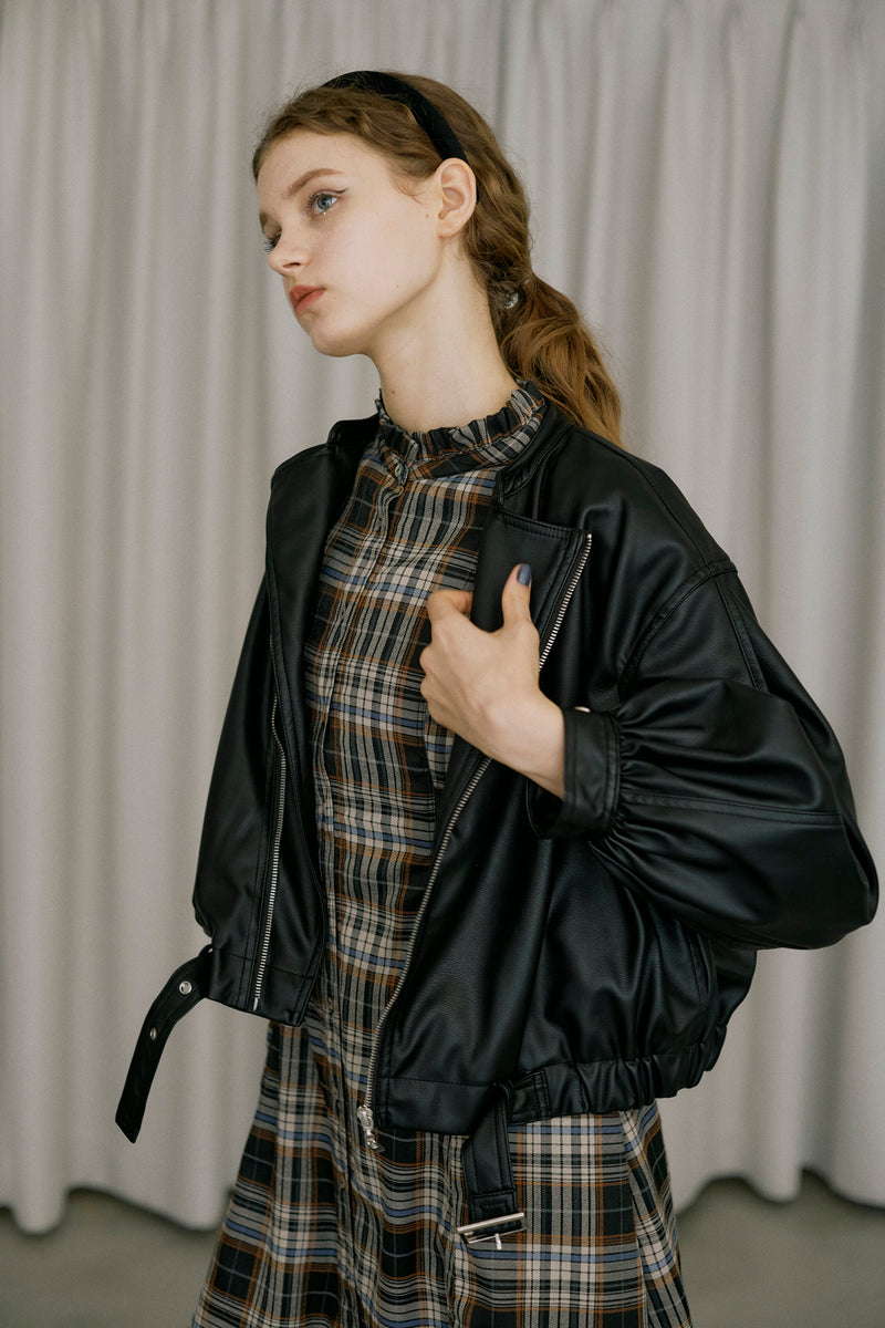 vegan leather blouson