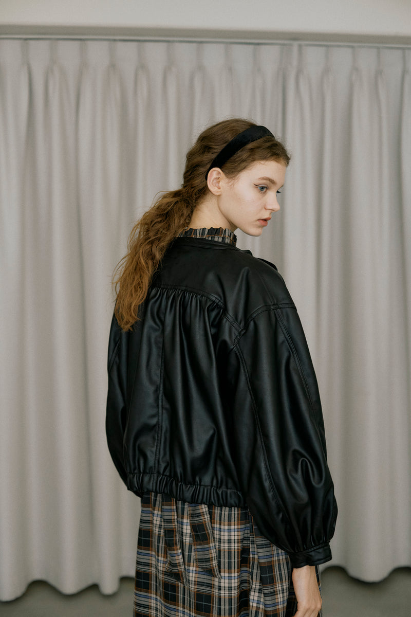 vegan leather blouson