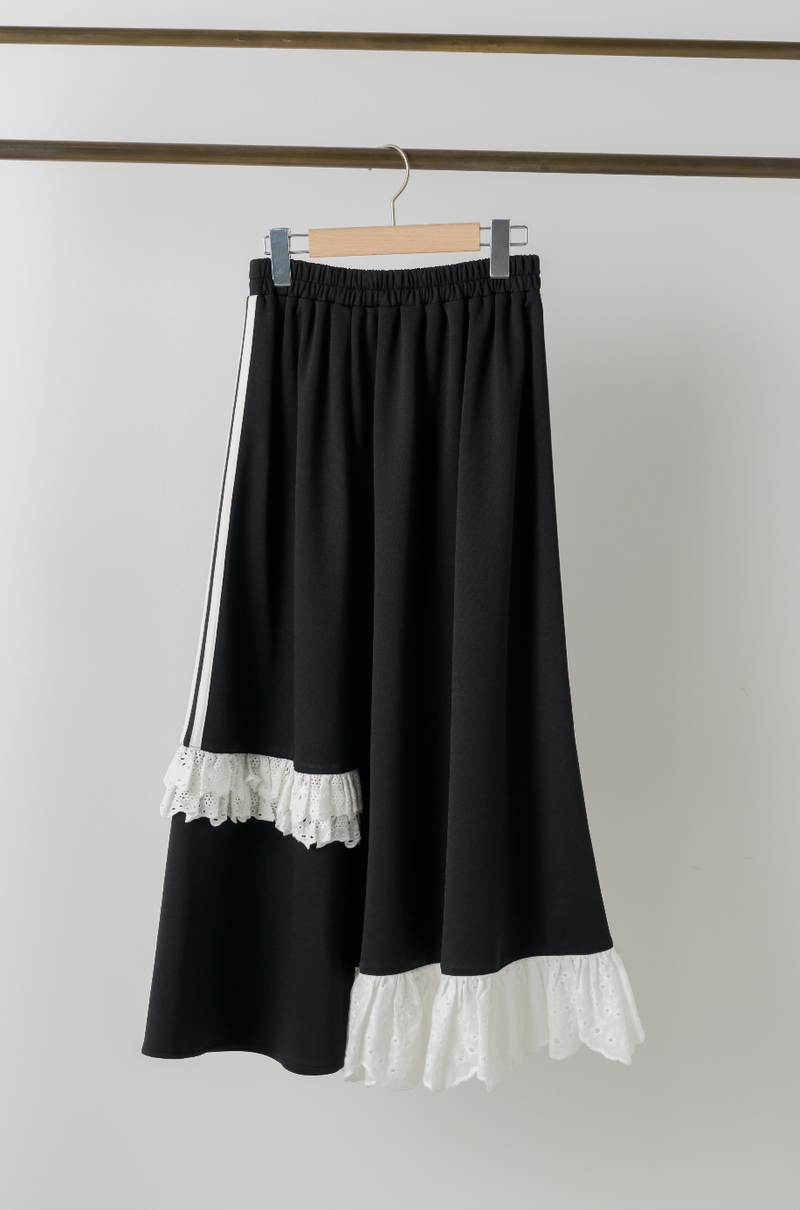 side line jersey lace skirt