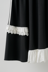 side line jersey lace skirt