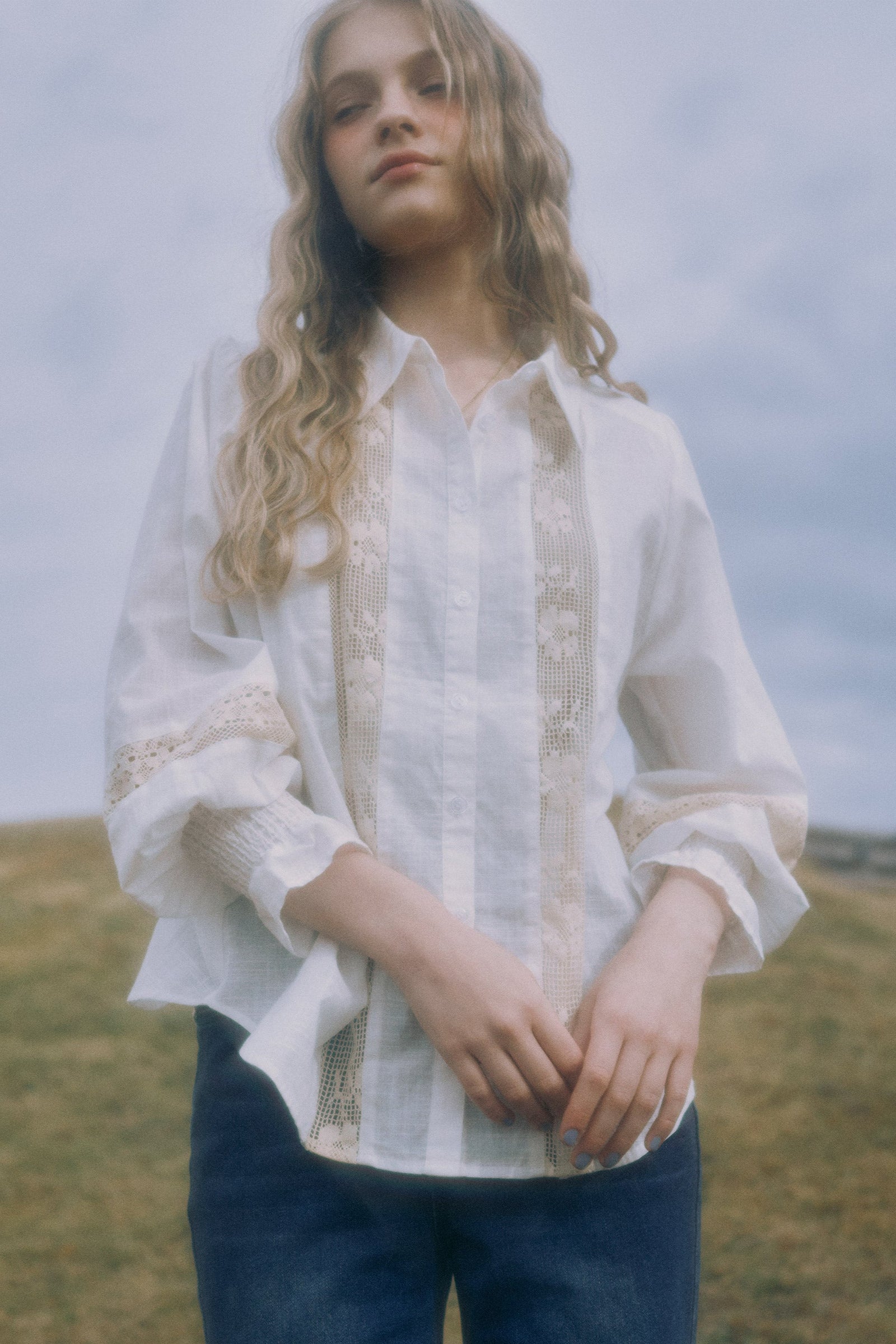 ブラウス シャツ bohemian cotton lace blouse／コットンレースブラウス レディース ブラウス シャツ bohemian cotton lace blouse／コットンレース