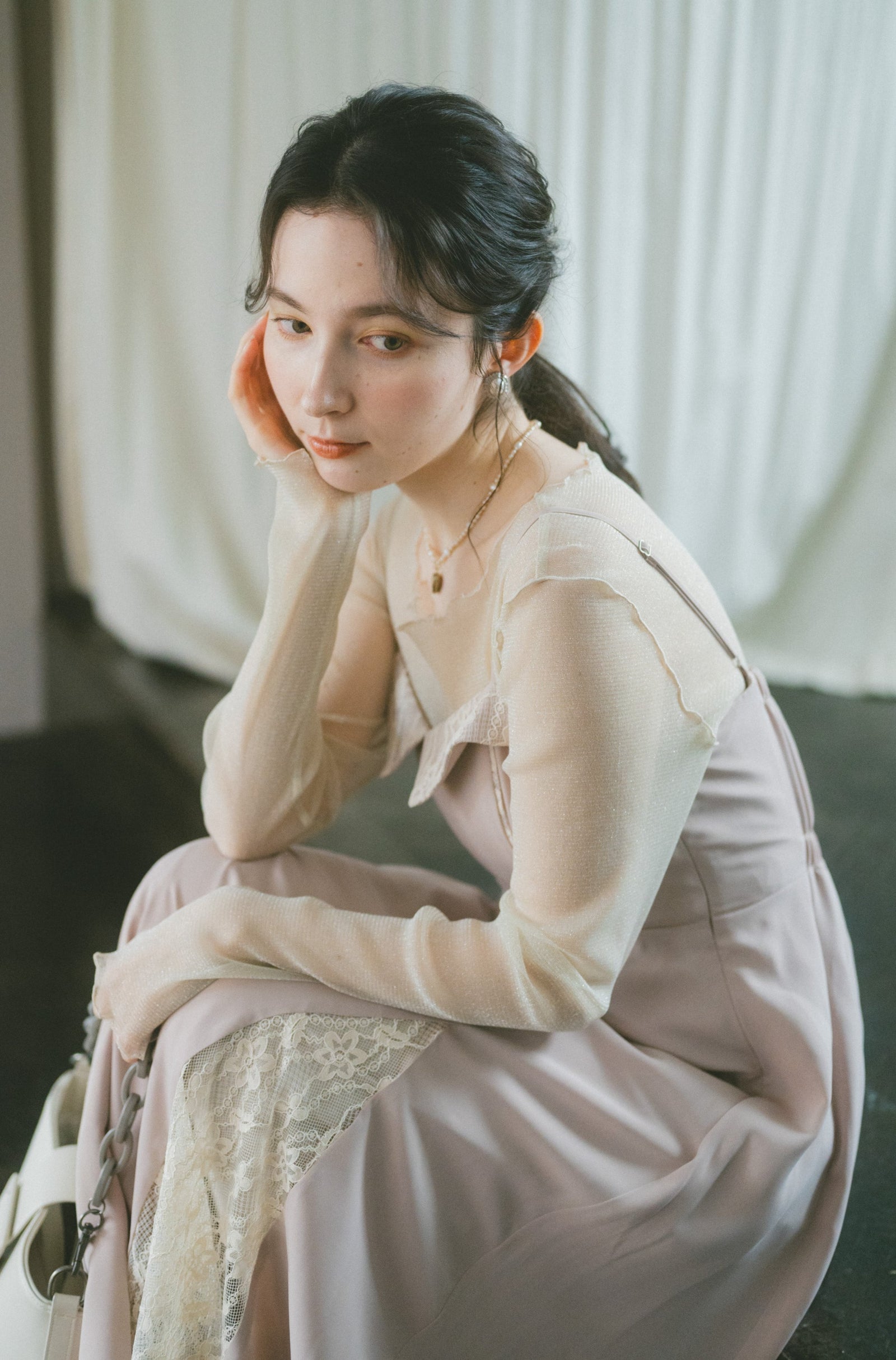 glitter × flower pretty lace dress – idem