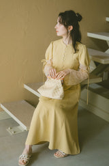 omekashi lace sleeve dress