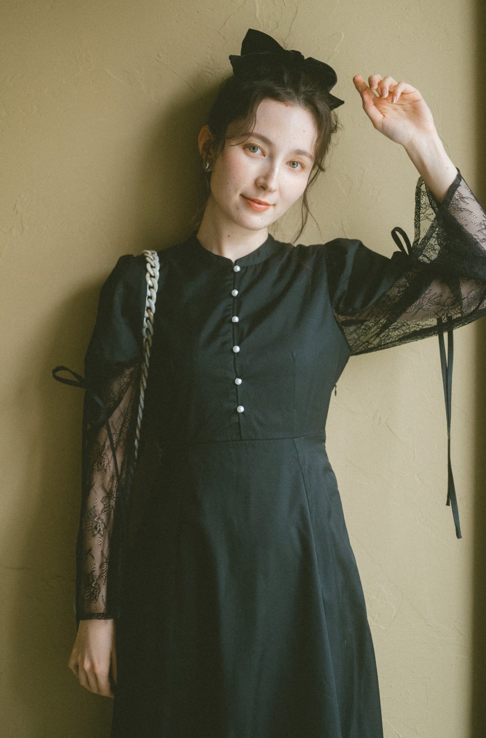 omekashi lace sleeve dress – idem