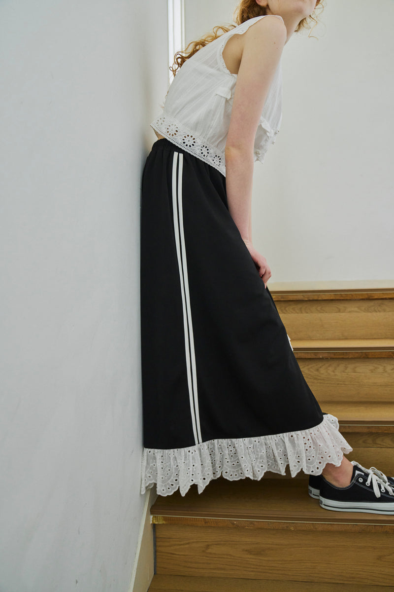 side line jersey lace skirt