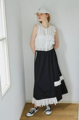 side line jersey lace skirt