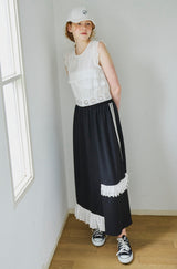 side line jersey lace skirt