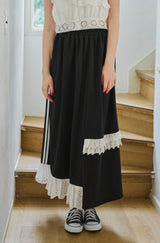 side line jersey lace skirt