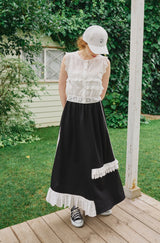 side line jersey lace skirt