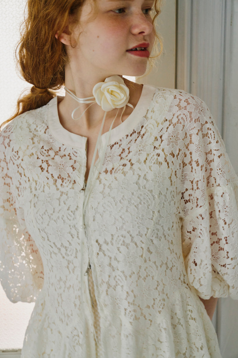 lace peplum zip blouse