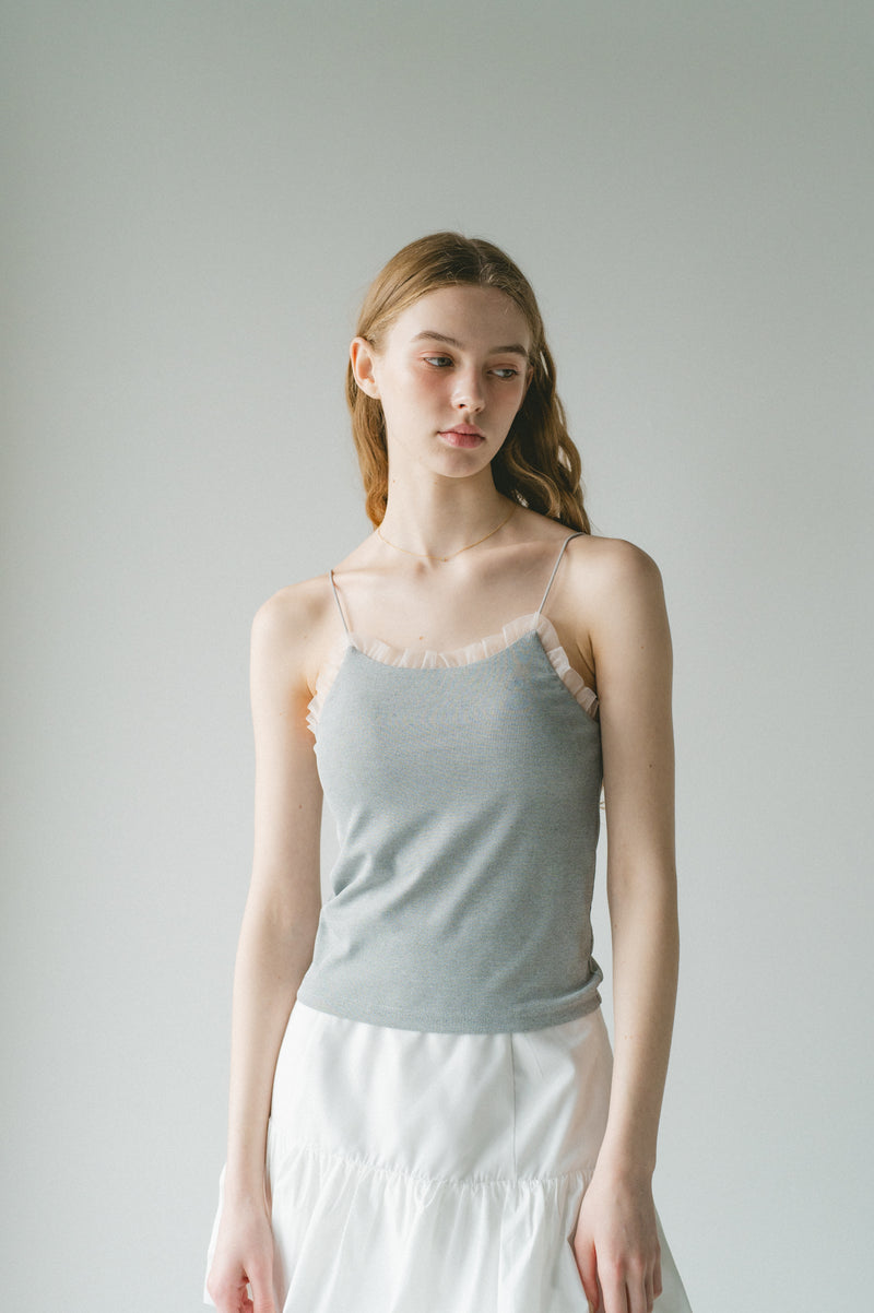 ifsixwasnine ケララ シャドウ キャミソール cup in tulle frill camisole – idem
