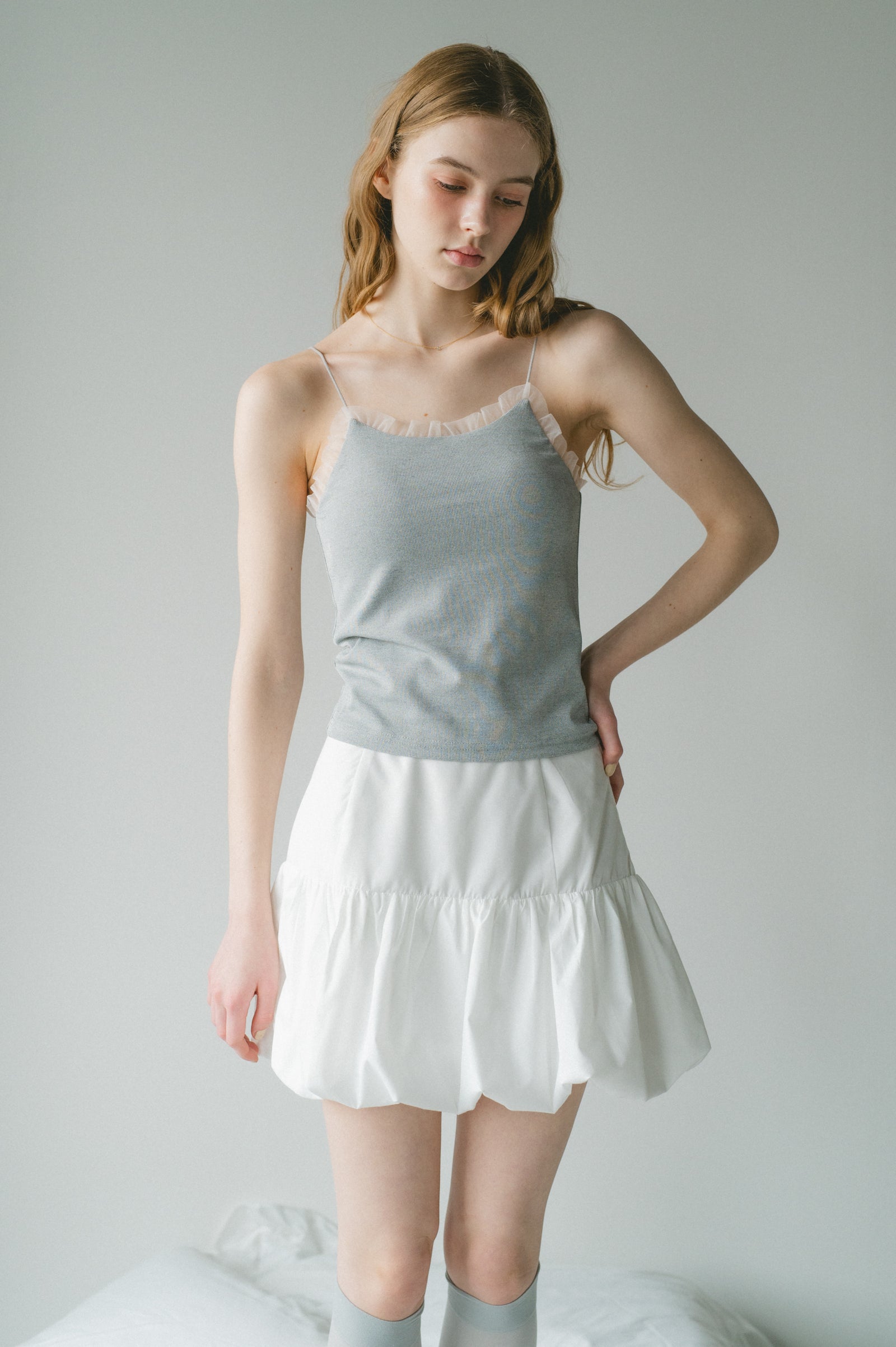 cup in tulle frill camisole – idem