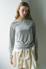 drawstring sheer long sleeve tops