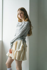 drawstring sheer long sleeve tops