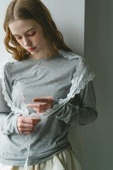 drawstring sheer long sleeve tops