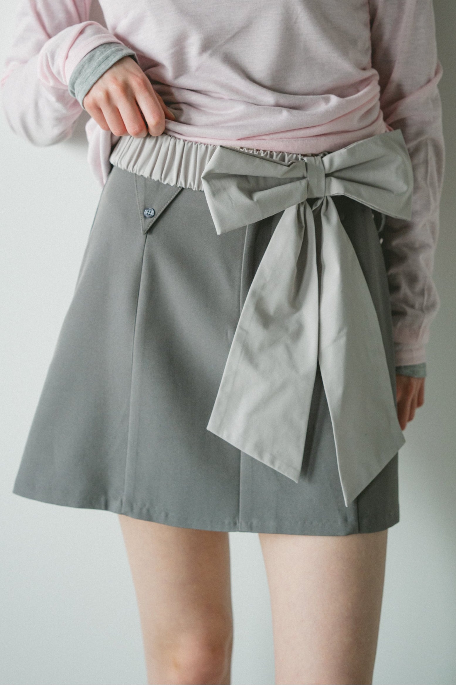 frill belt mini skirt