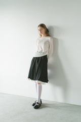 drawstring sheer long sleeve tops