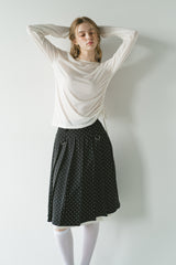 drawstring sheer long sleeve tops