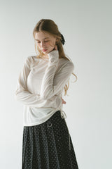 drawstring sheer long sleeve tops