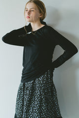 drawstring sheer long sleeve tops