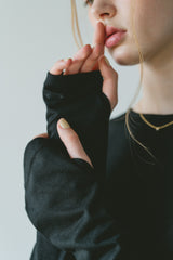 drawstring sheer long sleeve tops